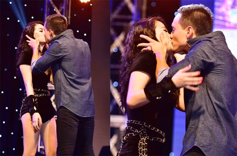 Trong mỗi sự kiện, người hâm mộ không khó để bắt gặp ánh mắt trìu mến, ngưỡng mộ, thậm chí là những nụ hôn ngọt ngào mà anh chàng Việt kiều Kim Lý dành cho “người tình”.