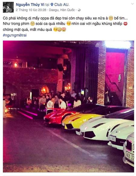 Status khoe đi du học Hàn Quốc của Thúy Vi.