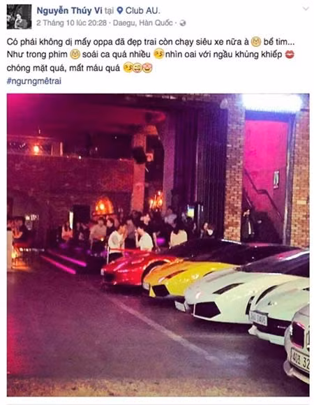 Status khoe đi du học Hàn Quốc của Thúy Vi.