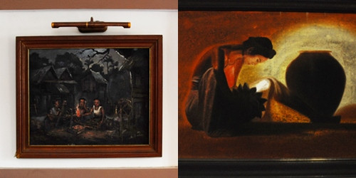 Xuất thân là dân mỹ thuật nên trong nhà anh Khoa có hàng chục tác phẩm nghệ thuật lớn nhỏ.