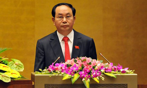 Ông Trần Đại Quang tiếp tục được giới thiệu làm Chủ tịch nước. Ảnh Như Ý