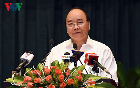 Thủ tướng Nguyễn Xuân Phúc phát biểu tại buổi tiếp xúc cử tri TP Hải Phòng.