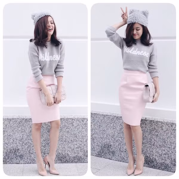 Thay vào đó, bạn gái có thể chọn trang phục ngày tết sắc màu tươi sáng, kiểu dáng trẻ trung nhằm tạo cảm giác tươi mới, vui vẻ.