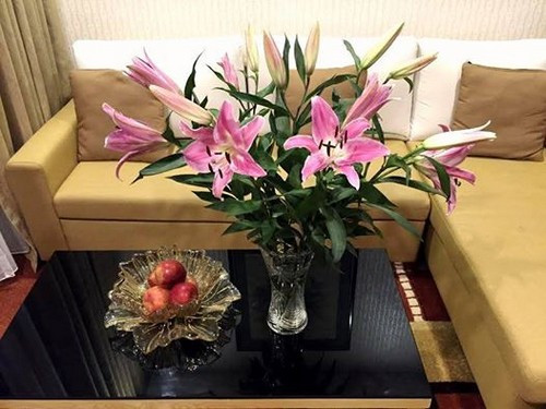 Anh thường xuyên mua hoa về bày thêm cho đẹp nhà.