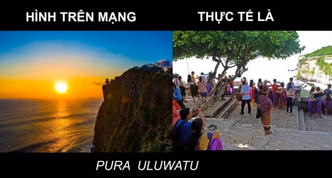 Cảnh chen chúc tại đền Luhur Uluwatu, hay Pura Uluwatu, một ngôi đền biển ở Bali.