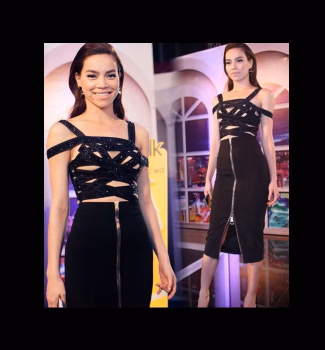 Chiếc váy quấn tông đen của Hà Hồ khi làm giám khảo X Factor bị cho là kém thanh lịch, không hợp với phong cách của cô.