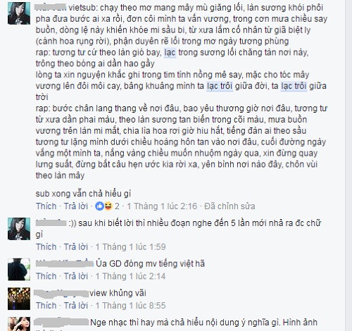 Nhiều người bày tỏ ra khó chịu vì không nghe không hiểu, nghe không rõ lời ca khúc mới của Sơn Tùng.