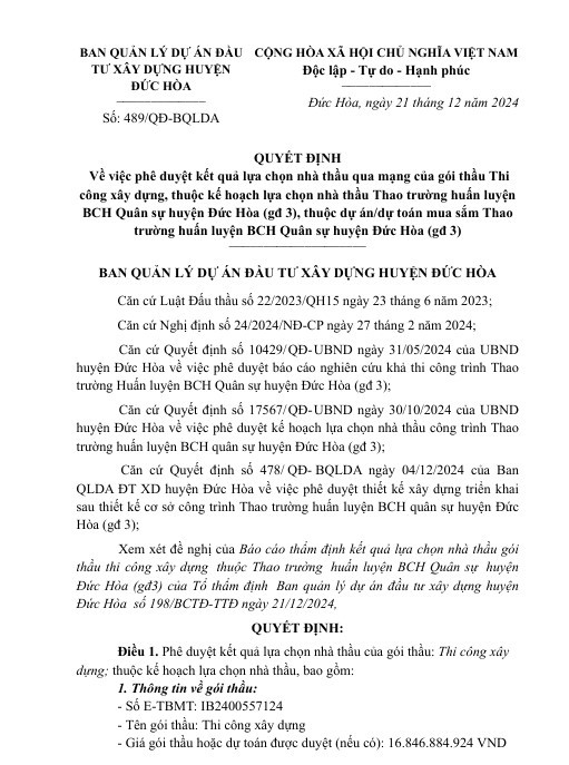 Long An: Loại 2 đối thủ, Cty Song Kỳ trúng gói xây lắp hơn 16 tỷ Long An: Loai 2 doi thu, Cty Song Ky trung goi xay lap hon 16 ty