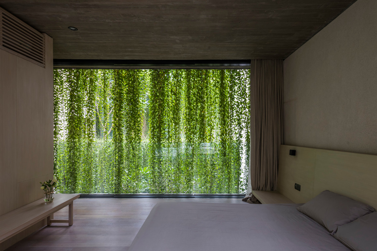 Trong tương lai, những cây dây leo sẽ bò lan ra trên hệ lưới này tạo nên lớp lọc xanh dịu mát cho ngôi nhà thay vì bê tông và thép.