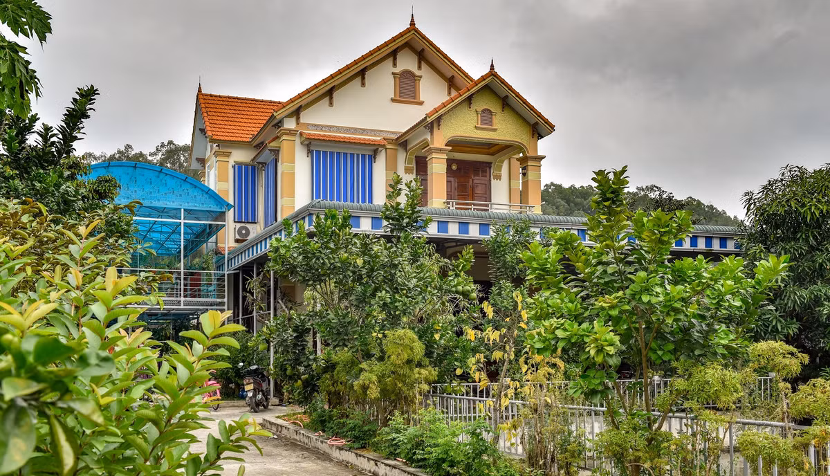 Ngôi nhà của gia đình Đỗ Thị Hà xây theo kiểu mái Thái, kiến trúc phổ biến ở Việt Nam. Ảnh: Baothanhhoa.