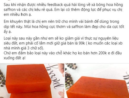 Không chỉ dùng để uống, mới đây trên chợ online và một số sàn thương mại điện tử còn xuất hiện xà bông saffron (xà bông nhụy hoa nghệ tây) để tiện chăm sóc cơ thể.