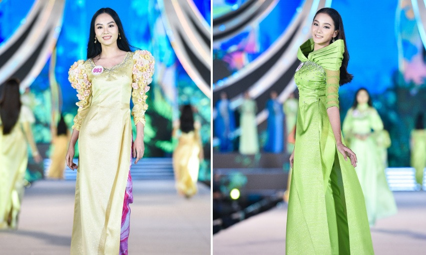 Huỳnh Nguyễn Mai Phương (SBD 093) đến từ Đồng Nai có vẻ đẹp nhẹ nhàng, nền nã. Trong khi đó, Nguyễn Thị Bích Thùy tự tin với những bước catwalk chuyên nghiệp. Kết thúc phần trình diễn áo dài, 5 thí sinh được xướng tên ở hạng mục Người đẹp du lịch gồm Nguyễn Khánh Ly (SBD 237), Huỳnh Nguyễn Mai Phương (SBD 093), Đặng Vân Ly (SBD 228), Lê Trúc Linh (SBD 077), Vũ Quỳnh Trang (SBD 278).