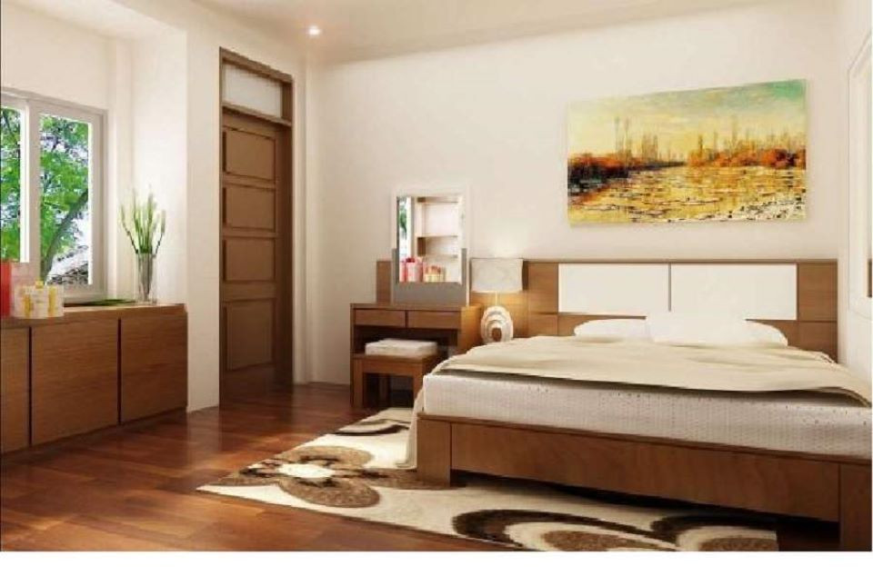 Giường ngủ không nên đặt đối diện với cửa phòng vì khí từ cửa vào sẽ xung thẳng đến giường, gây tổn hại cho sức khoẻ người ngủ. Vì thế, nên kê giường nơi khác hoặc treo mành, rèm ở ngay cửa để hóa giải. Nguồn ảnh: Internet *Thông tin trong bài chỉ mang tính tham khảo.