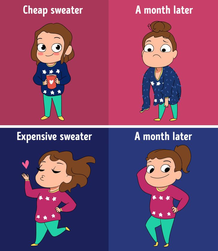 Mỗi phụ nữ đều biết cách để tiết kiệm tiền. Nhưng không thể vì thế mà cắt giảm chi phí của mình đến mức tối thiểu. Các món đồ rẻ tiền sẽ sớm phải thay thế hoặc sửa chữa, và bạn sẽ không tránh khỏi những khoản chi mới.