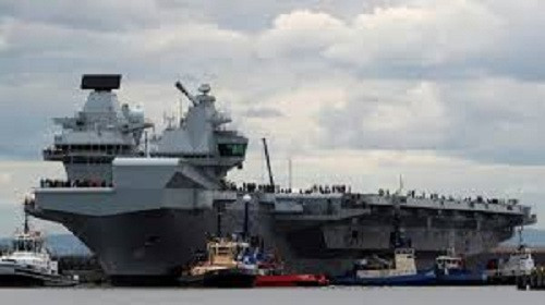 Tau san bay Queen Elizabeth toi chau A, tang ap luc len Trung Quoc