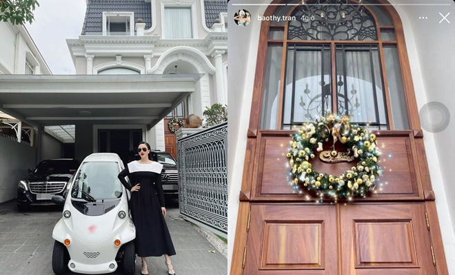 Biệt thự vốn đã hoành tráng, nay còn được Bảo Thy tô điểm cho không gian sống thêm phần lộng lẫy.