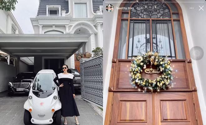 Biệt thự vốn đã hoành tráng, nay còn được Bảo Thy tô điểm cho không gian sống thêm phần lộng lẫy.