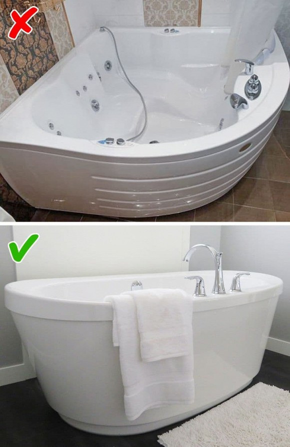 10 năm trước, bể sục là biểu tượng của sự giàu có. Nhưng giờ đây, chúng chiếm rất nhiều không gian và cần được chăm sóc đặc biệt. Hiện nay những chiếc bồn tắm có hình dáng đơn giản (như hình bầu dục, hình tròn và hình chữ nhật) ngày càng phổ biến hơn.