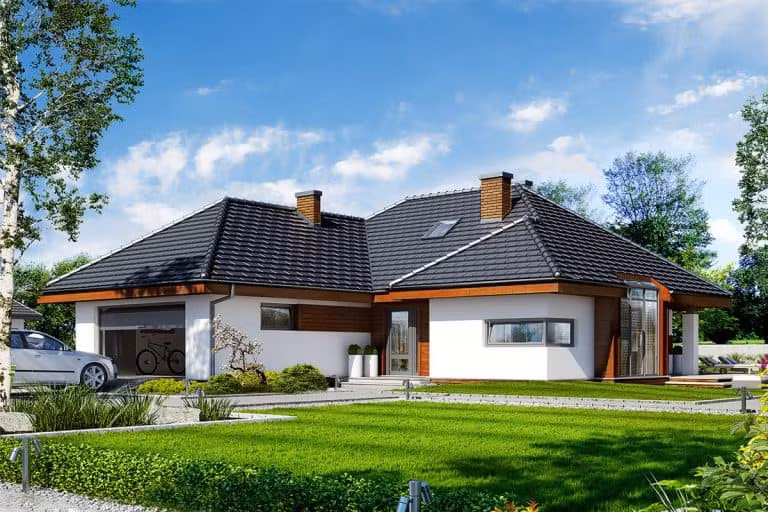 Nhà mái thái có sân vườn cũng là mẫu thiết kế được nhiều khách hàng ưa chuộng. Ảnh: Noithatduongdai.