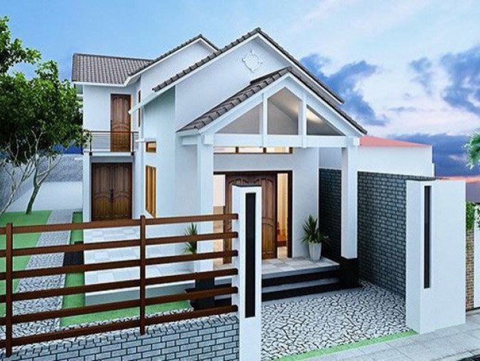 Căn nhà cấp 4 có mái thái nhiều lớp và gác lửng phù hợp với gia đình ở đô thị. Ảnh: Internet.