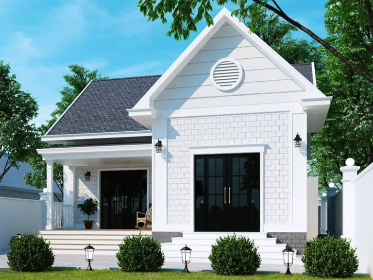 Nhà mái thái gồm 1 phòng khách, 1 phòng bếp, 2 phòng ngủ là lựa chọn hoàn hảo cho gia đình thu nhập không cao. Ảnh: Noithatduongdai.