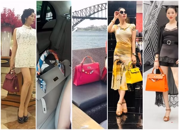 Loạt túi Hermes Kelly đủ màu sắc này cho thấy Lệ Quyên có sở thích mua hàng hiệu theo lô, có giá trên dưới 200 triệu đồng. Ảnh: Internet