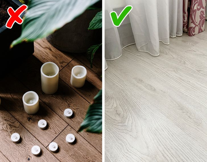 Sàn nhà bằng gỗ có rãnh nhỏ trông rất hấp dẫn. Tuy nhiên, bụi bẩn bám vào các đường chỉ, khe rãnh nên thay vì chỉ lau bề mặt, bạn sẽ phải dành thời gian lau từng khe nhỏ nhất. Vì thế, nên chọn vật liệu lát sàn nhẵn.