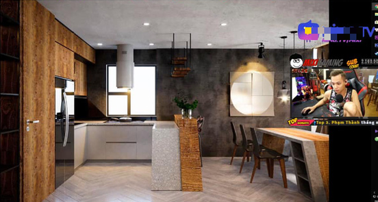 Phòng bếp sang trọng và tiện nghi. Ảnh chụp màn hình