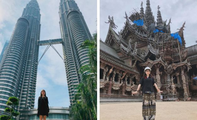 Trên trang cá nhân, Huỳnh Anh khiến dân tình trầm trồ khi đăng tải hình ảnh check-in ở nhiều nước như: Thái Lan, Malaysia,…