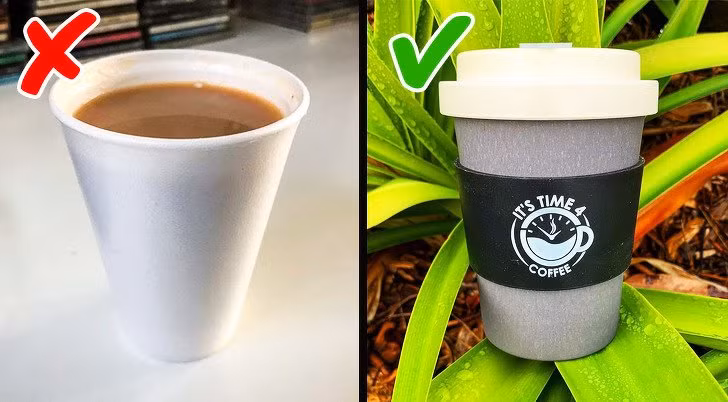 Những cốc xốp đựng cà phê không phải là lựa chọn an toàn. Bởi cà phê với hóa chất có trong cốc khi tác động lẫn nhau trong điều kiện nóng sẽ có hại cho sức khỏe của bạn.