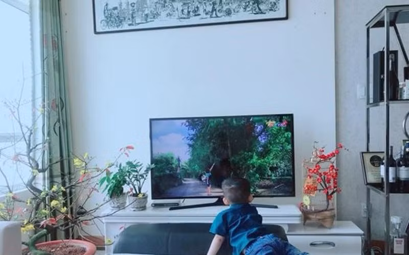 Căn hộ Phi Thanh Vân sống cùng con trai rộng 91m2, màu sơn trắng chủ đạo. Nguồn ảnh: FBNV.