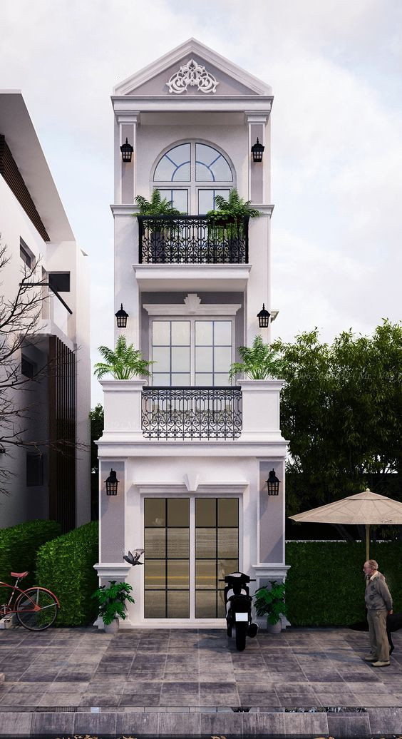 Sự tối giản về đường nét, họa tiết giữ lại những đường chỉ, hệ cột vững chãi, mái dốc duyên dáng là ưu điểm nổi bật của công trình. Ảnh: Kientrucroman.