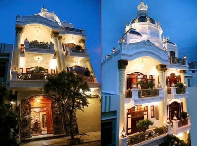 Mới đây, một căn biệt thự của cặp vợ chồng trung tuổi chia sẻ trên Facebook nhanh chóng trở thành tâm điểm chú ý bởi thiết kế vô cùng tráng lệ. Ảnh: Báo dân sinh.