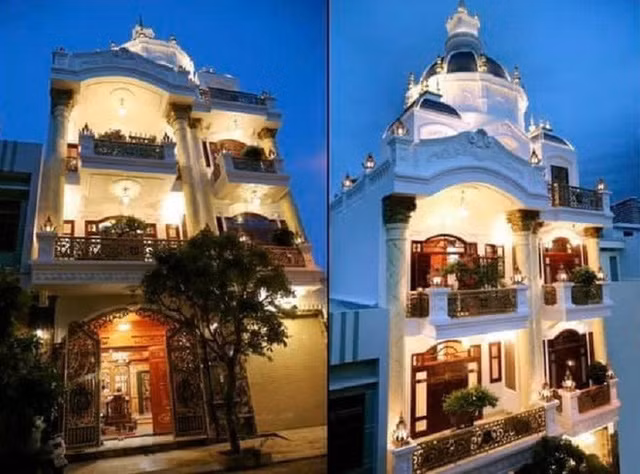 Mới đây, một căn biệt thự của cặp vợ chồng trung tuổi chia sẻ trên Facebook nhanh chóng trở thành tâm điểm chú ý bởi thiết kế vô cùng tráng lệ. Ảnh: Báo dân sinh.