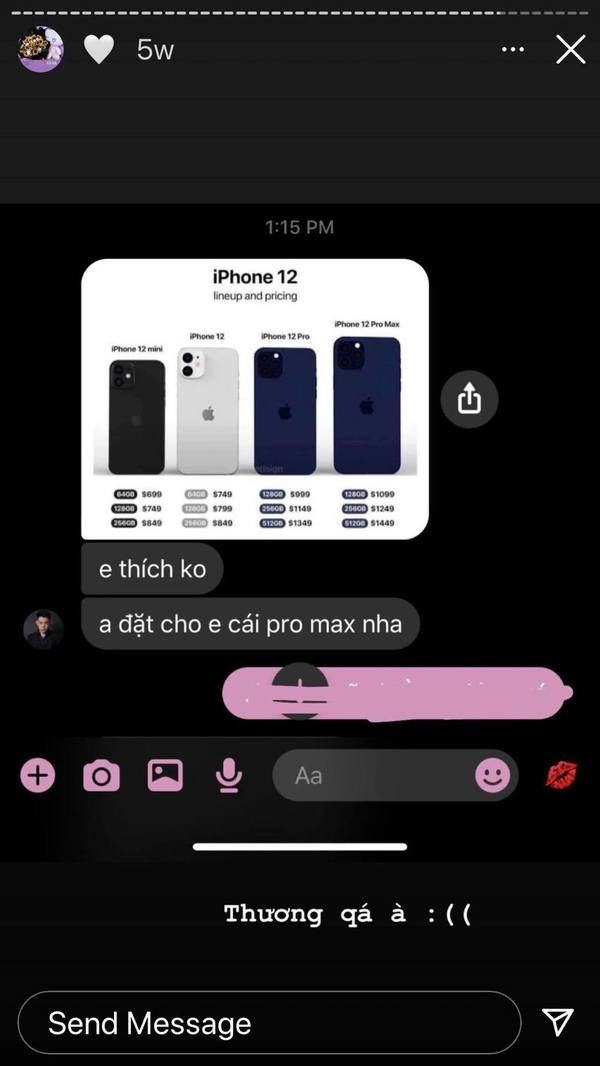 Chỉ cần bạn gái, Đông Khuê sẽ mua đồ đắt tiền để tặng.