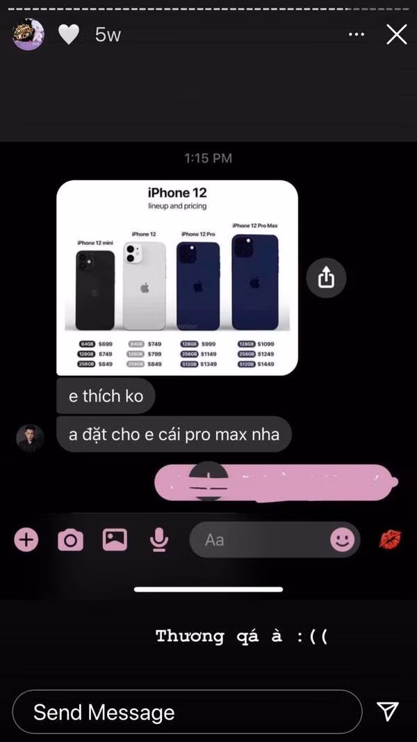 Chỉ cần bạn gái, Đông Khuê sẽ mua đồ đắt tiền để tặng.