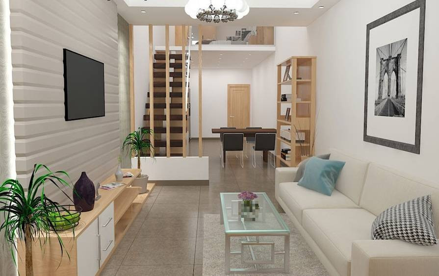 Trong quá trình thiết kế nội thất, cần tuân thủ tiêu chí kết hợp khoa học giữa phòng khách, phòng ngủ, phòng bếp… Việc bố trí vuông góc và đối xứng giữa các phòng chính là điều cần thiết với căn nhà nhỏ.