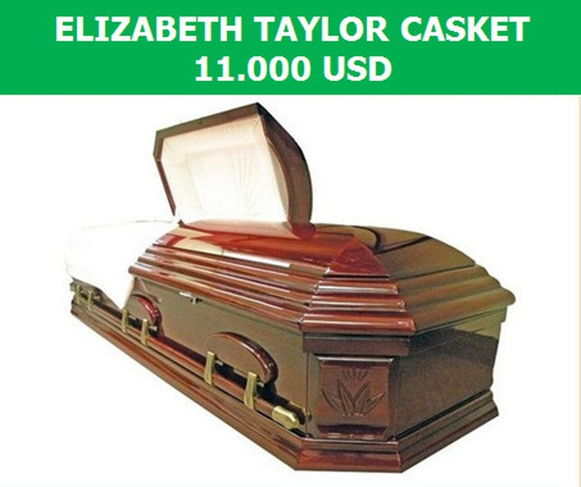 Chiếc quan tài của nữ diễn viên người Mỹ Elizebeth Taylor trị giá 11.000 USD (tương đương hơn 255 triệu đồng) vì được làm từ gỗ quý.