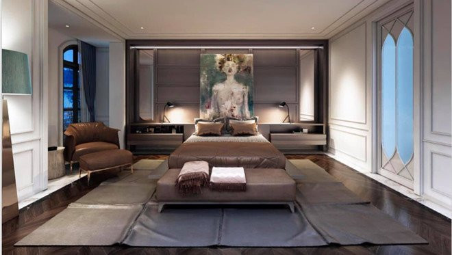 Phòng ngủ sang trọng theo phong cách hoàng gia. 