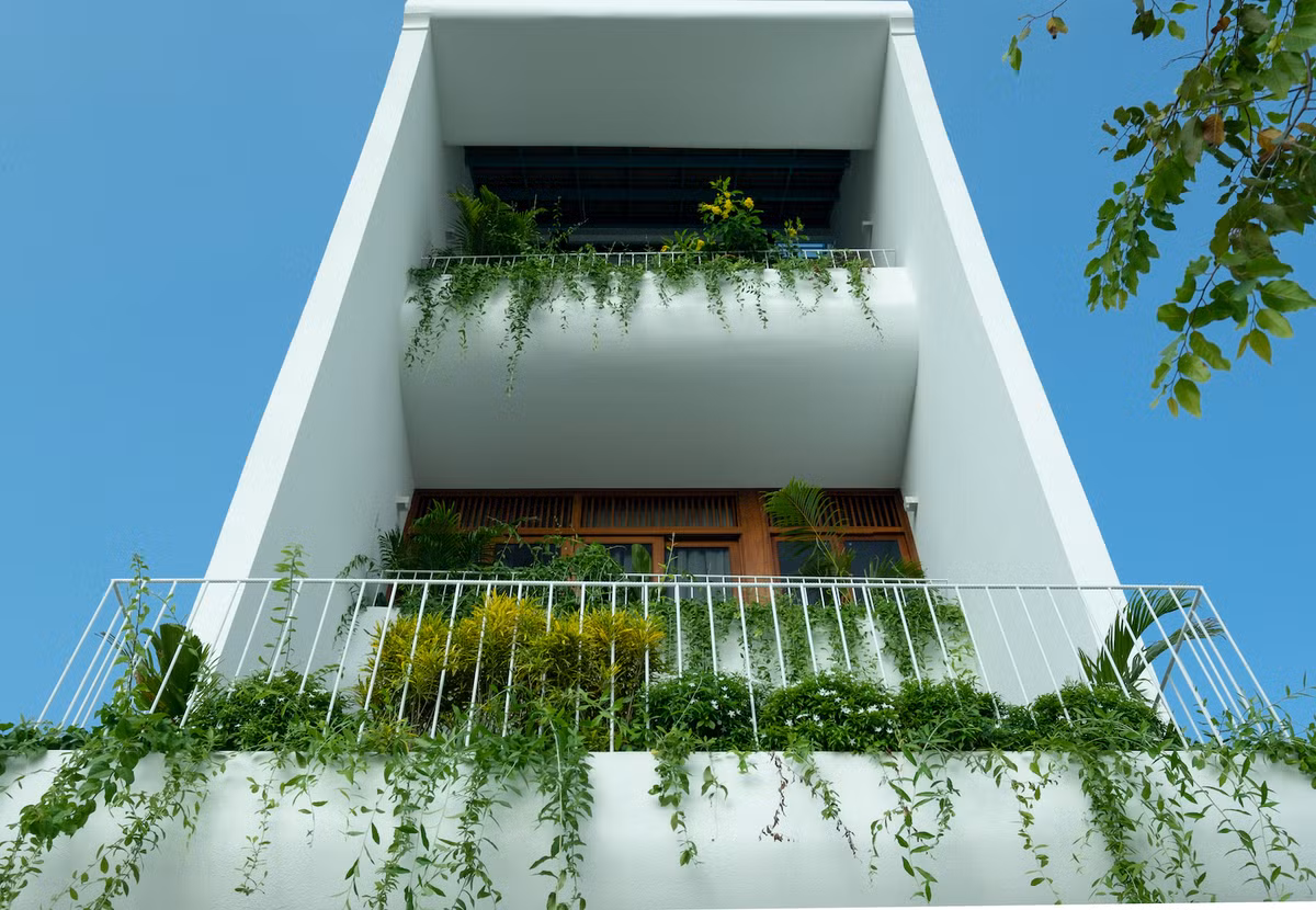 Hướng Tây lại nằm ở mặt đường lớn trong khu đô thị mới của thành phố nên căn nhà chịu bức xạ nhiệt mặt trời trực diện vào các buổi trưa, chiều kèm tiếng ồn, khói bụi.