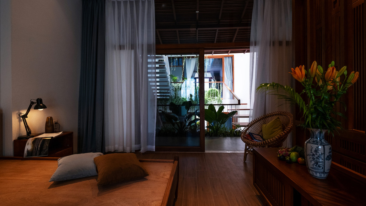 Phòng ngủ được bố trí ở tầng 2 và tầng 3.