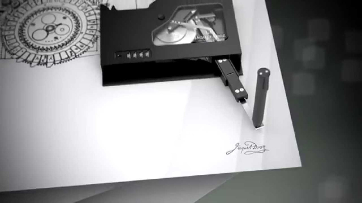 Người dùng chỉ việc lên dây cót, gắn ngòi bút vào và chờ xem màn trình diễn “vi diệu” của nó.