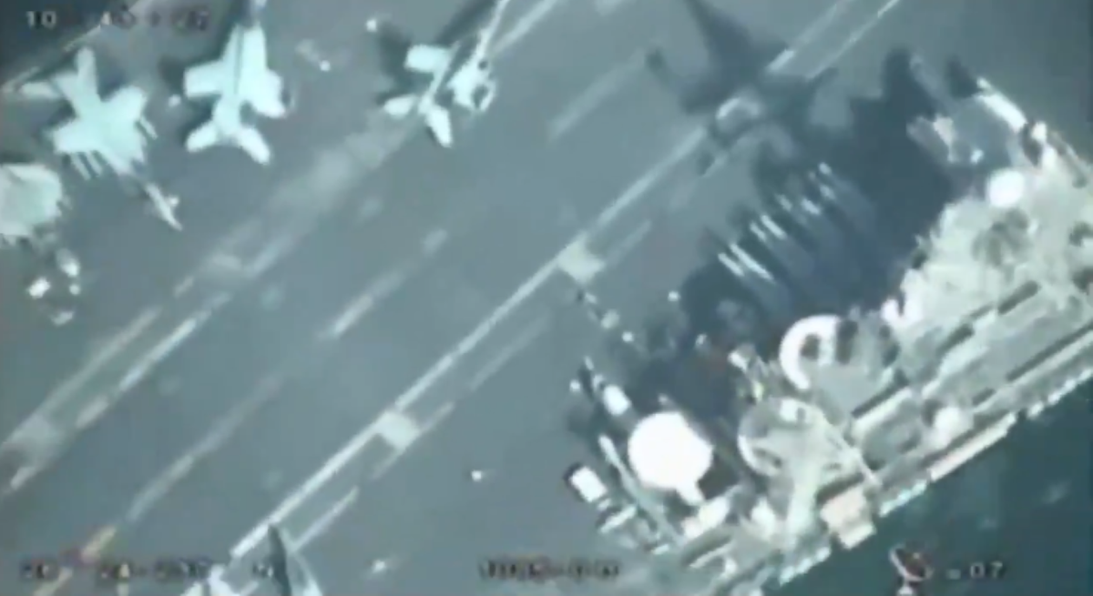 Được biết, tàu sân bay Mỹ trong khung hình chính là chiếc USS Dwight D. Eisenhower. Ngoài ra máy bay không người lái của Iran còn ghi được hình ảnh từ nhiều tàu hậu cần, tàu hộ tống khác của phía Mỹ.