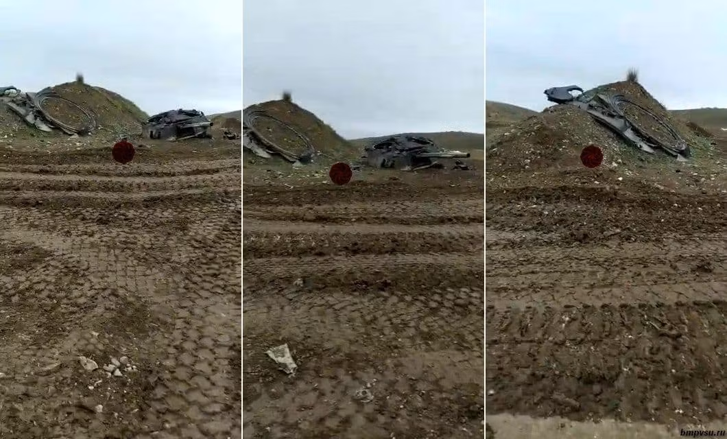 Những hình ảnh vừa được truyền thông Azerbaijan đăng tải, là những gì còn sót lại của một thiết giáp BMP-3, sau khi dính một viên đạn pháo cỡ lớn của Armenia.