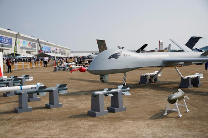 UAV A Wing Loong I tại triển lãm hàng không Chu Hải.
