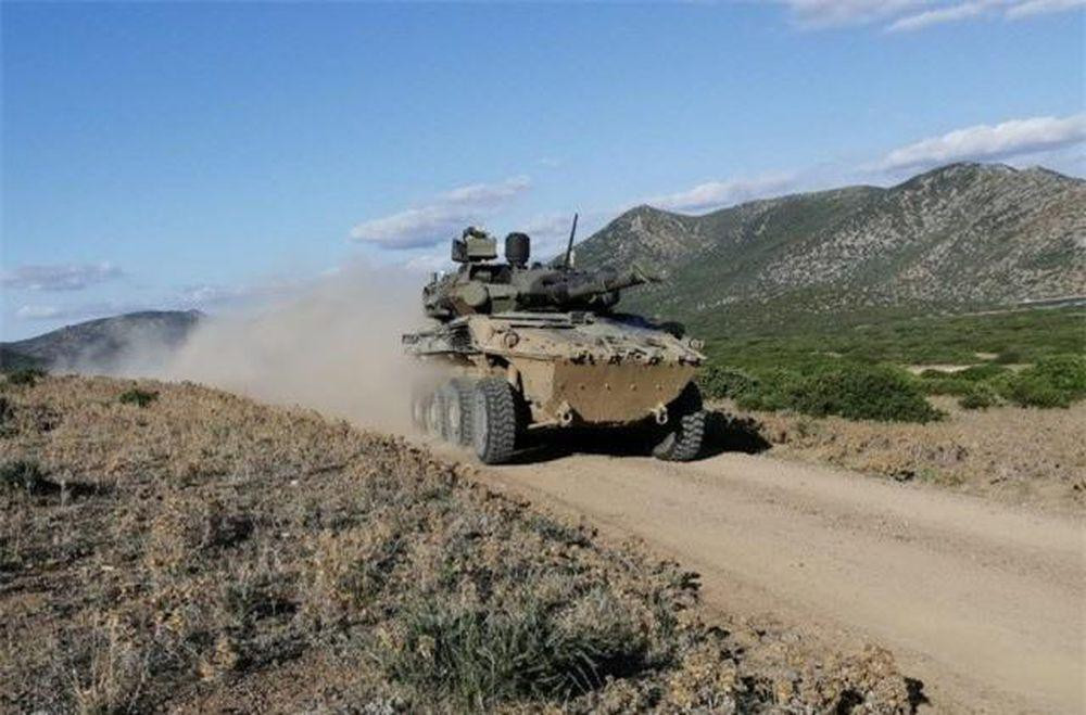 Để giảm trọng lượng, tháp pháo được làm bằng nhôm bổ sung các chi tiết composite. Trên đỉnh tháp pháo được gắn một hệ thống vũ khí điều khiển từ xa (ROWS) có trọng lượng 125kg, 150kg hoặc 145kg tùy thuộc vào vũ khí được lắp đặt, có thể là súng máy MG3 hoặc MG42/59 cỡ 7,62mm với 1.000 viên đạn; súng máy hạng nặng M2HB cỡ 12,7mm với 400 viên đạn; hoặc súng phóng lựu tự động SACO Mk.19 cỡ 40mm với 70 viên đạn.