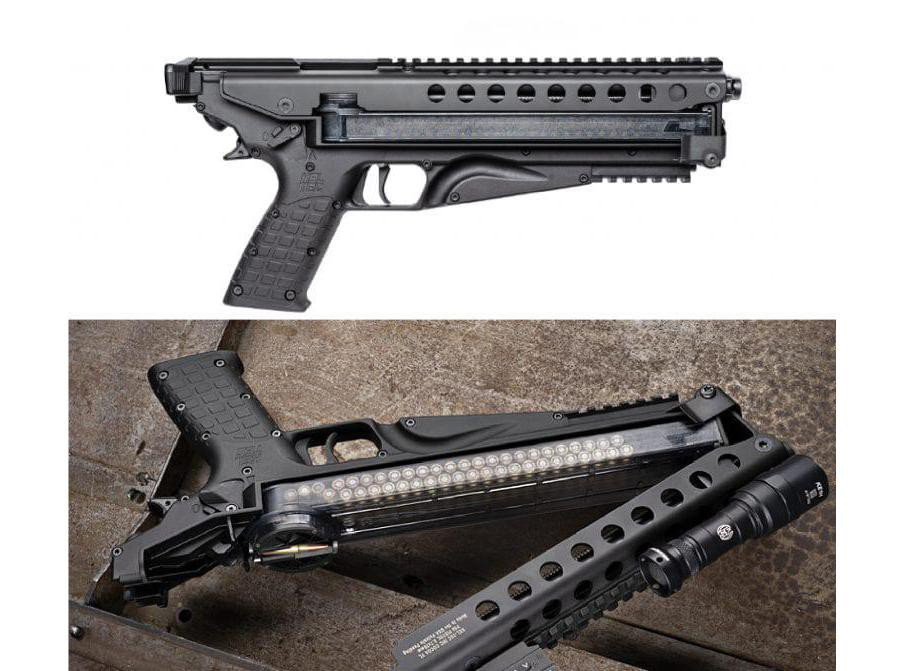 Khi cần thay đạn, xạ thủ chỉ cần gạt chốt là cụm nòng súng bật lên để lộ ra vị trí chứa hộp tiếp đạn.