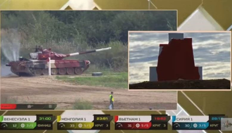 Tới bài bắn thứ ba, xạ thủ của kíp chiến đấu T-72B3 Việt Nam cũng đã hạ mục tiêu ngay từ loạt đạn đầu tiên, khán giả tại trường bắn Alabino hưng phấn tột độ. Tới lúc này, chúng ta đã hy vọng vào vị trí thứ nhất.