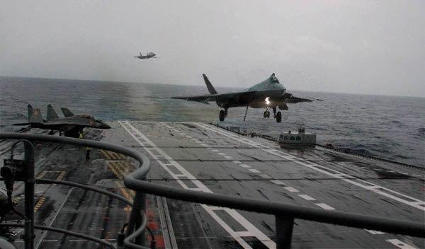 Trong bối cảnh trên, đã xuất hiện thông tin cho rằng Hải quân Nga đang chuẩn bị kế triển khai trên con tàu này một nhóm chiến đấu cơ tàng hình Su-57 nhằm nâng cao năng lực cho phi đội tiêm kích hạm hiện có.