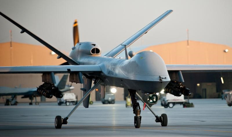 MQ-9 có chiều dài 11 mét, sải cánh 20 mét và chiều cao 3,8 mét. Trọng lượng rỗng 2.223 kg, trọng lượng cất cánh tối đa lên tới 4.760 kg. Tải trọng vũ khí đạt 1.700 kg.